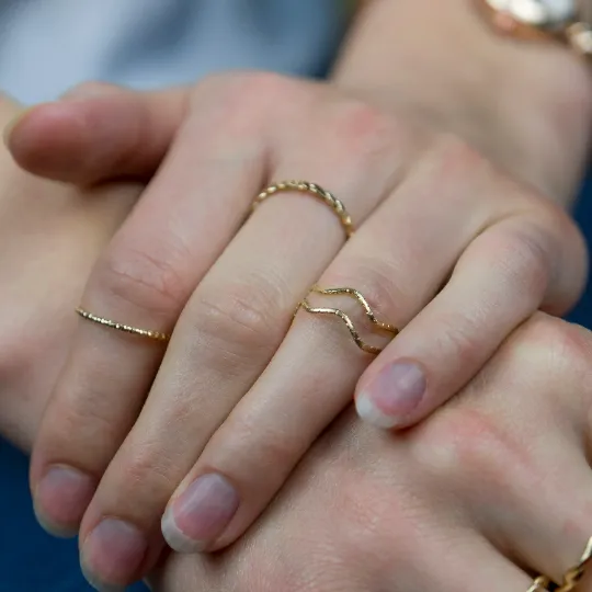 10 Piece Pearl Boho Silver Gold Stackable Vintage Tribal Midi Ring Set