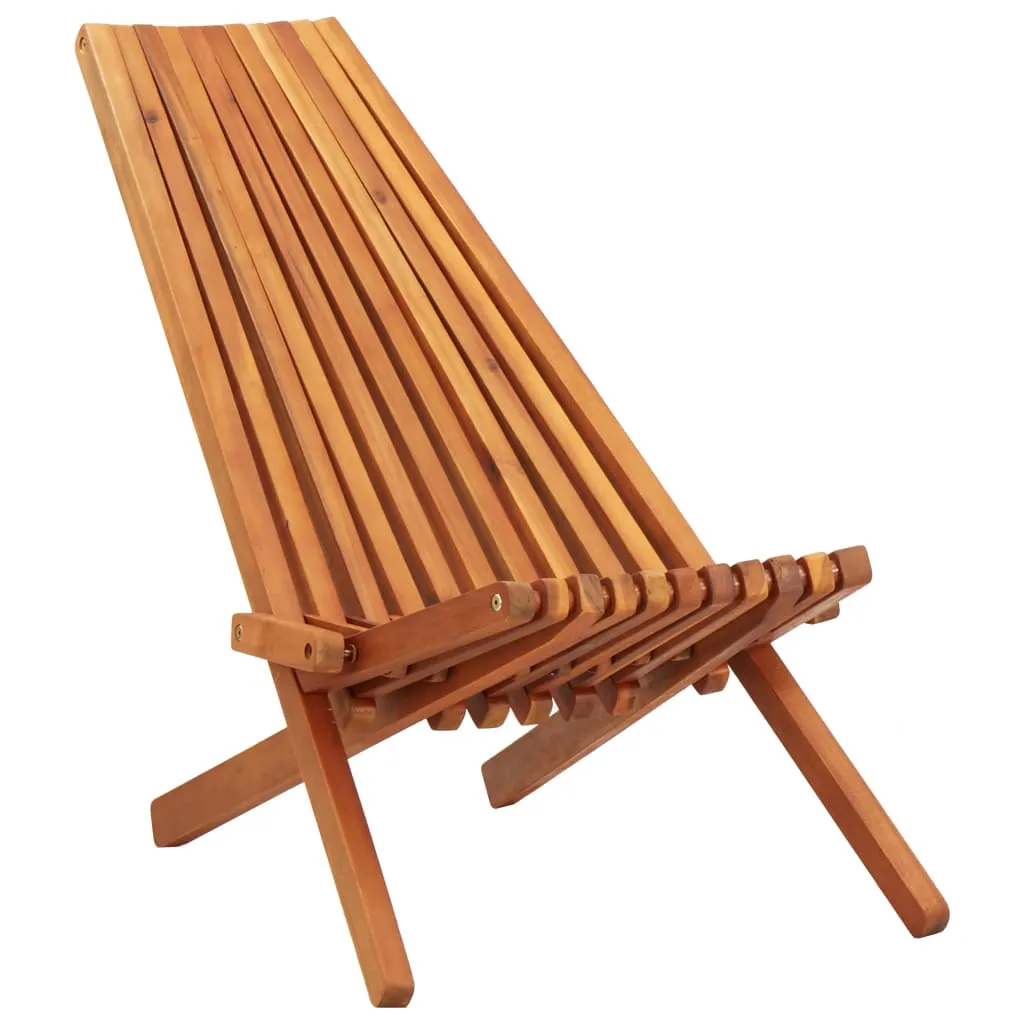 1/2x Solid Acacia Wood Folding Outdoor Lounge Chairs Deck Chair Seat