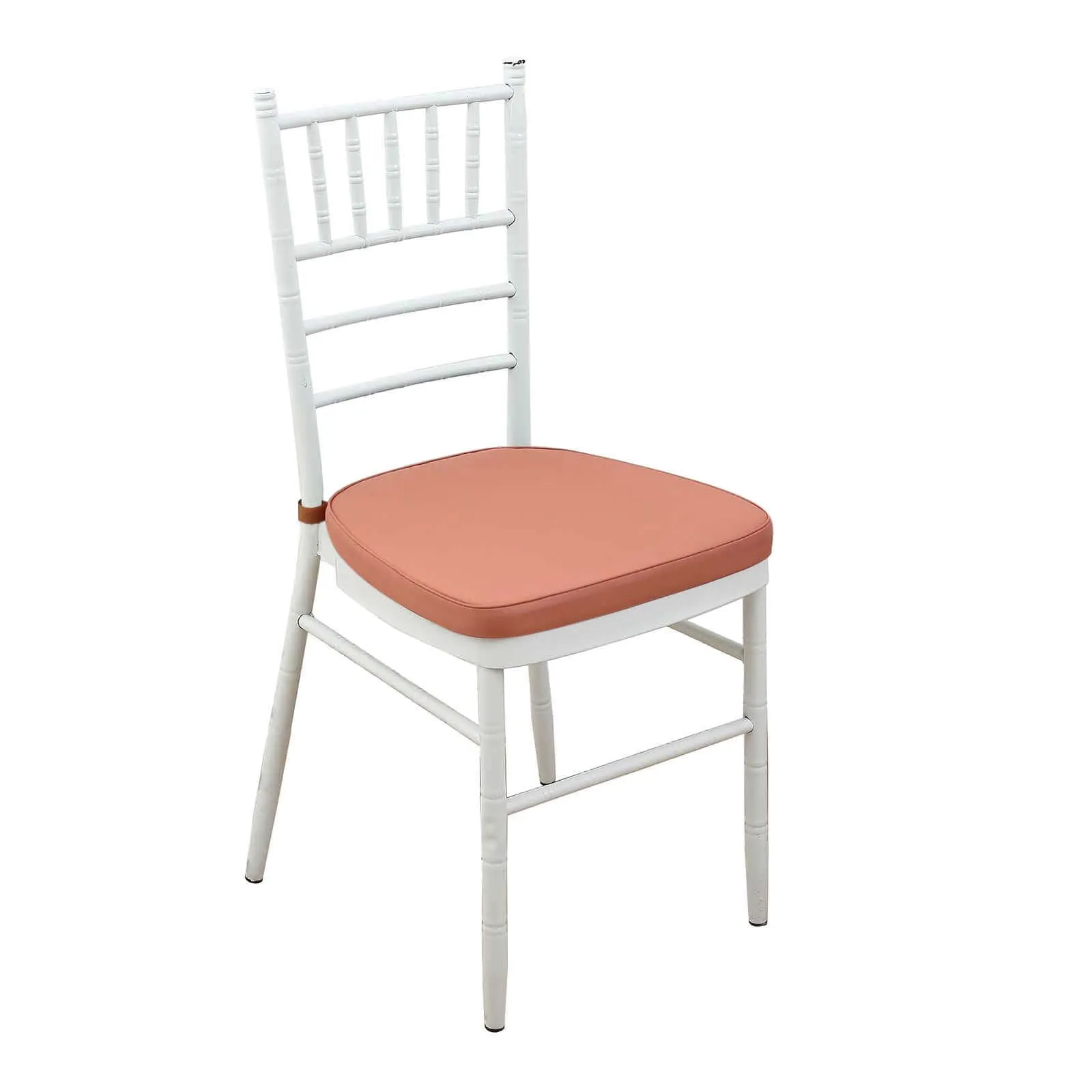 1.5" Thick Terracotta (Rust) Chiavari Chair Pad, Memory Foam Seat Cushion With Ties and Removable Cover