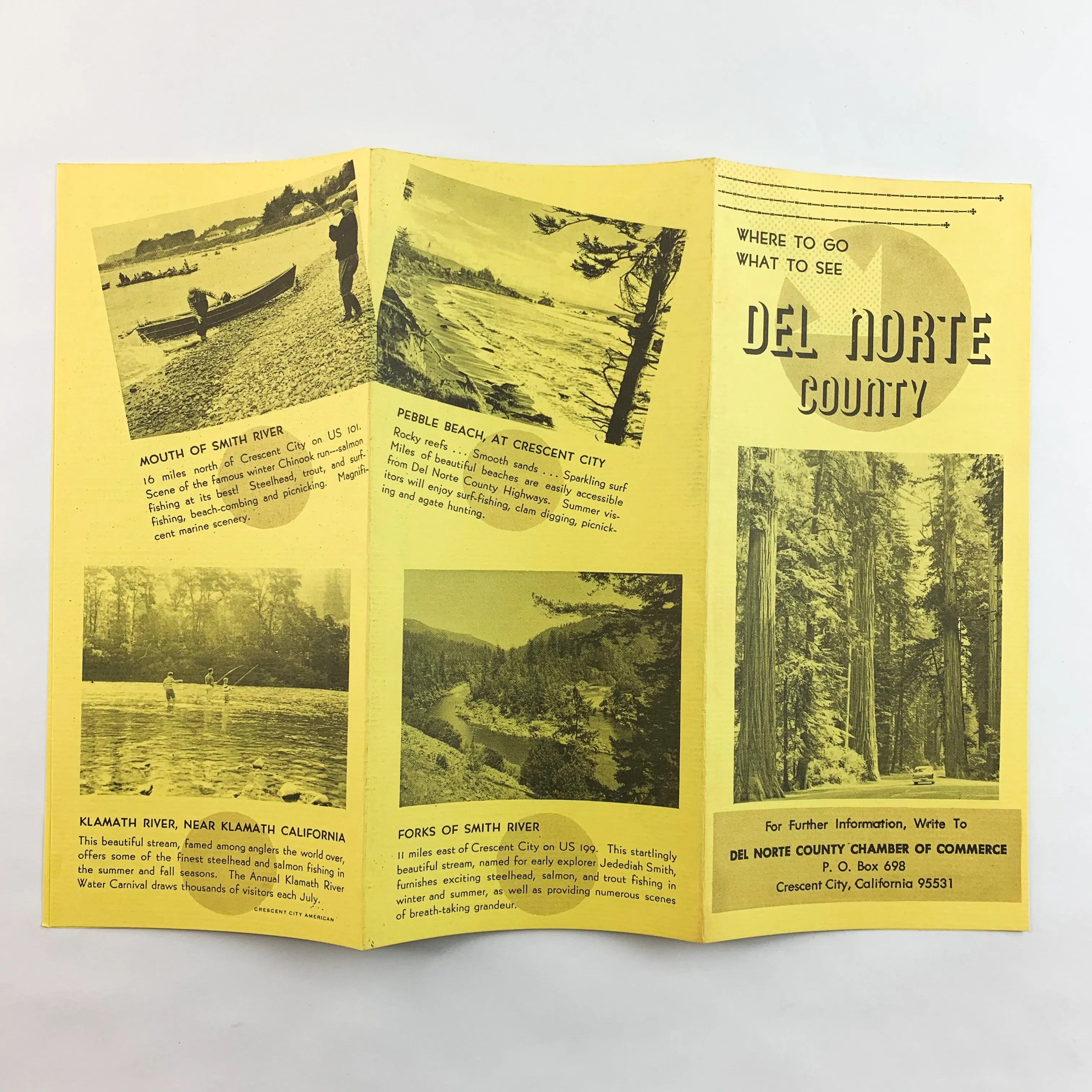 1960s Del Norte County California Vintage Travel Brochure CA Vacation Trip Map