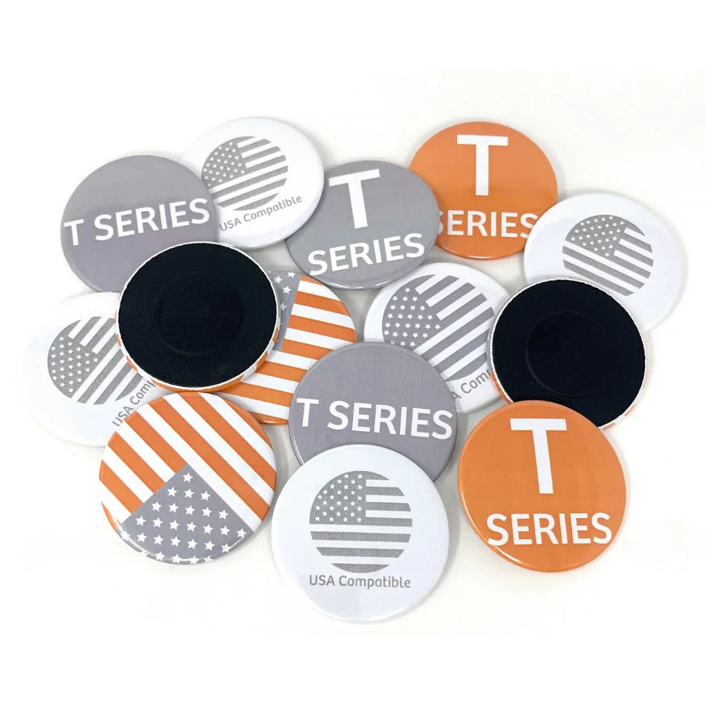 2 1/4 inch (56mm) Round USA T Series Magnetic Button Badge Components - Pack of 100