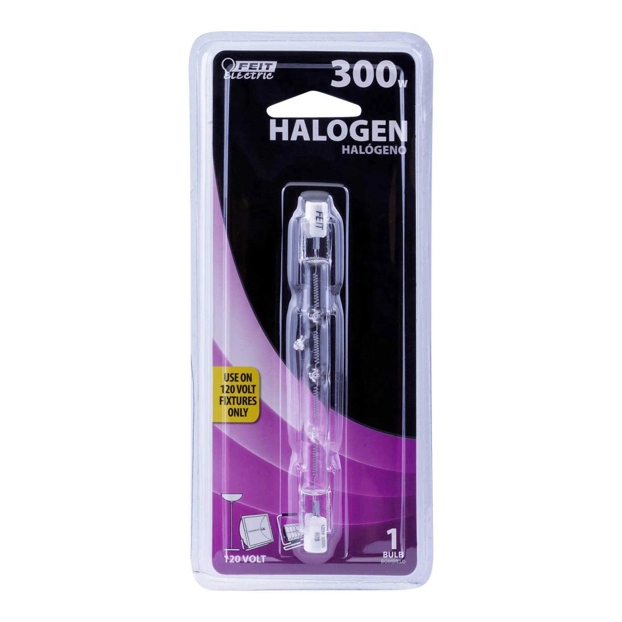 300W Warm White (3000K) R7S Base T3 Dimmable Halogen Light Bulb