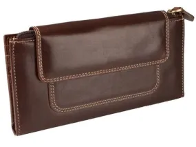 Adpel Dakota Leather Purse With Magnetic Closure | Brown