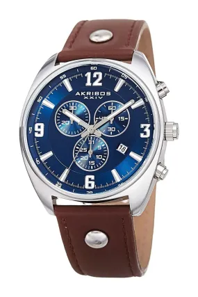 Akribos Xxiv Chronograph Quartz Blue Dial Men's Watch AK969BRBU