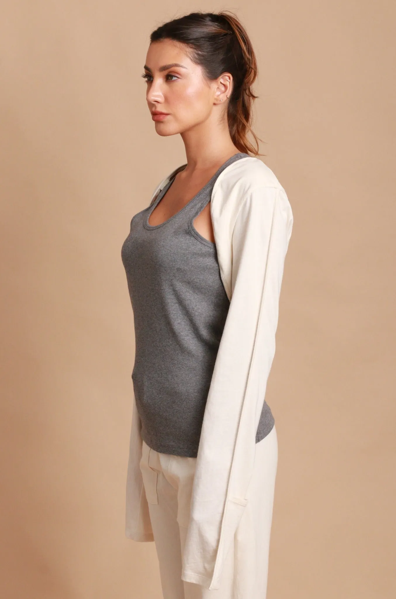 Allergy-Free Long Sleeve Bolero Shrug with Reversible Mittens