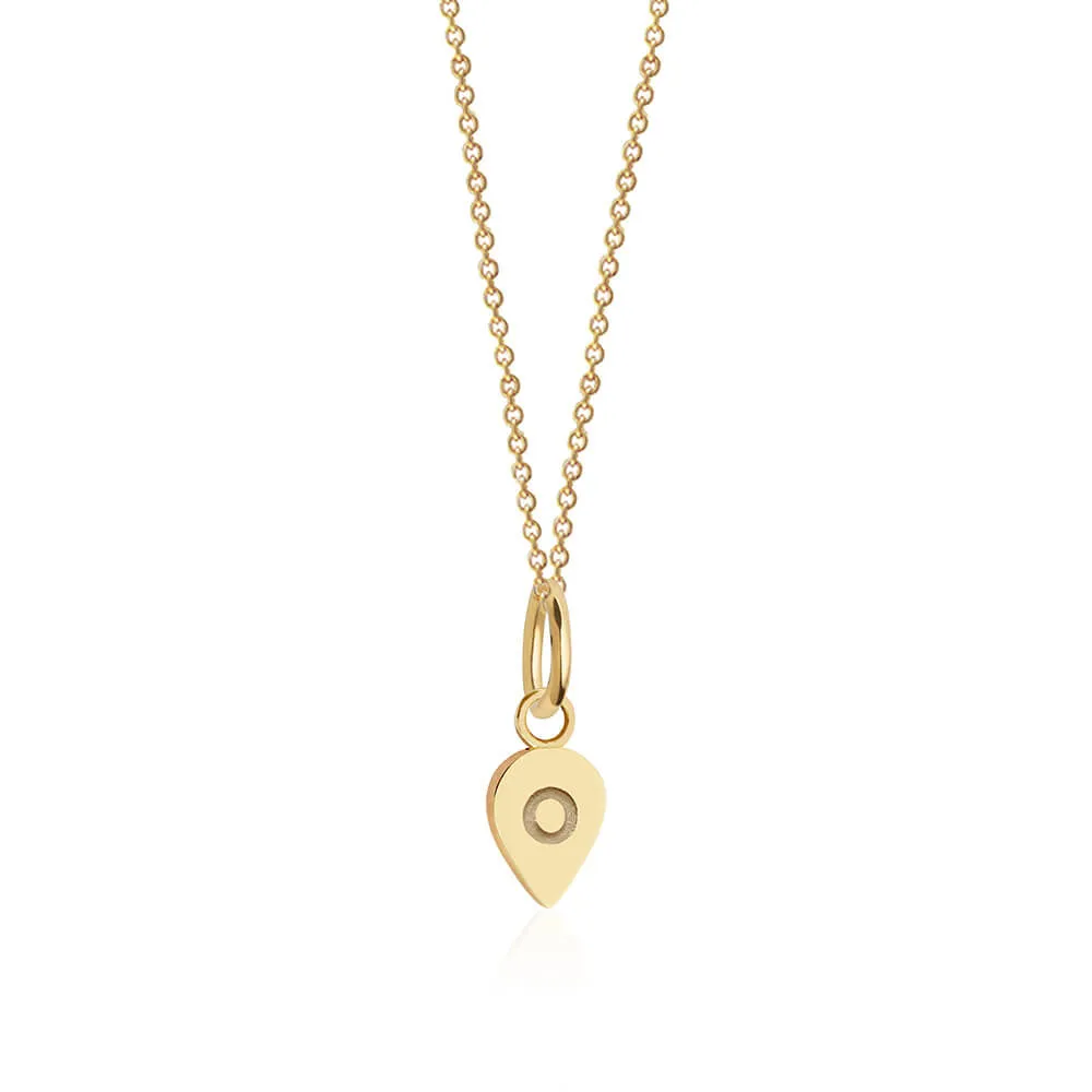 Alphabet Gold Charm, O