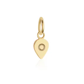 Alphabet Gold Charm, O