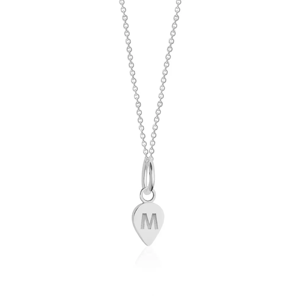 Alphabet Silver Charm, M