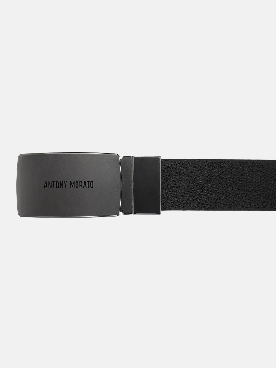 Antony Morato Men Black Solid Push Pin Closure Belt