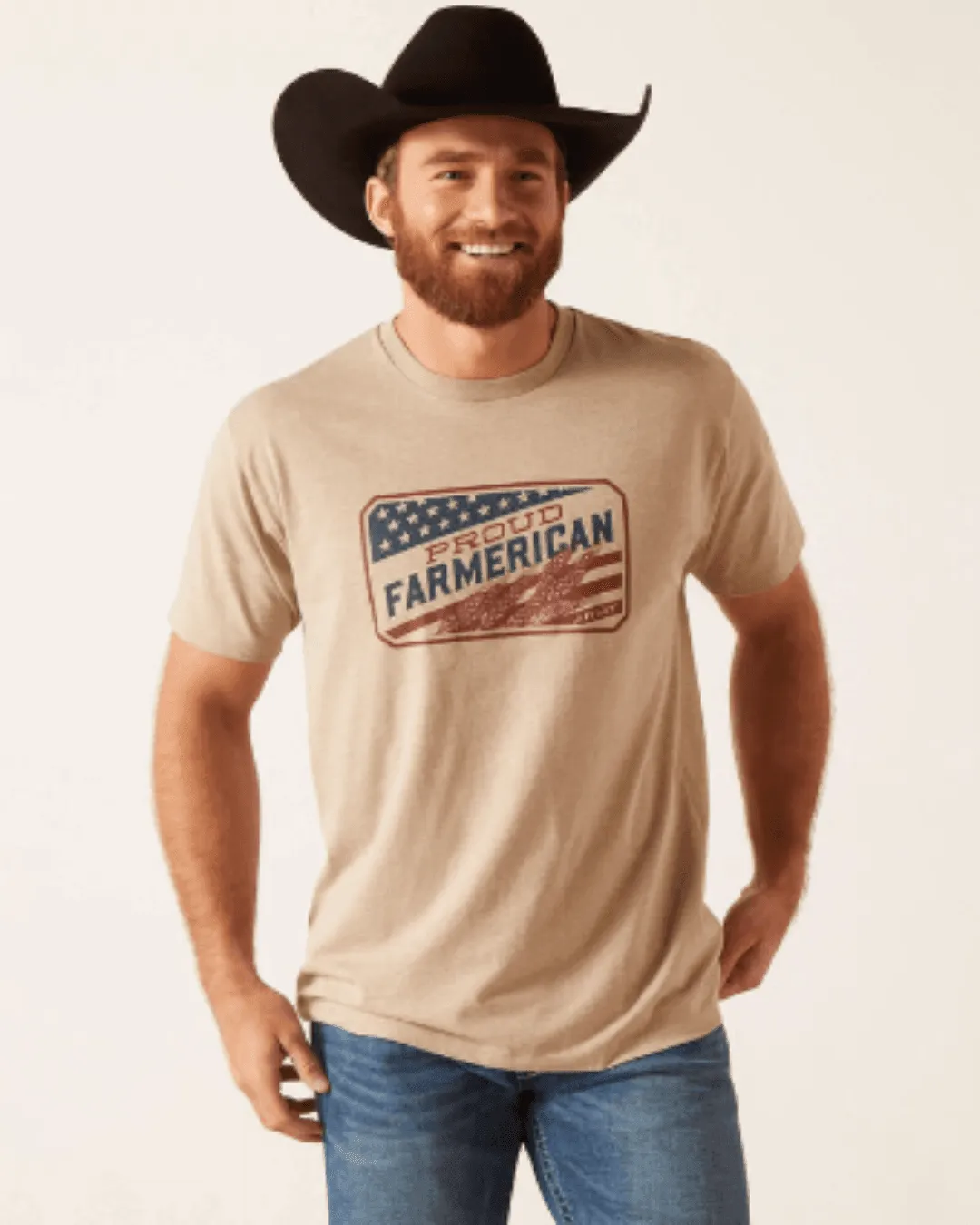 Ariat Men's Oatmeal Heather Farmerican Tee 10047885