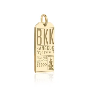 Bangkok Thailand BKK Luggage Tag Charm Gold