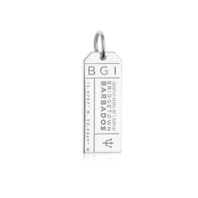 Barbados Caribbean BGI Luggage Tag Charm Silver