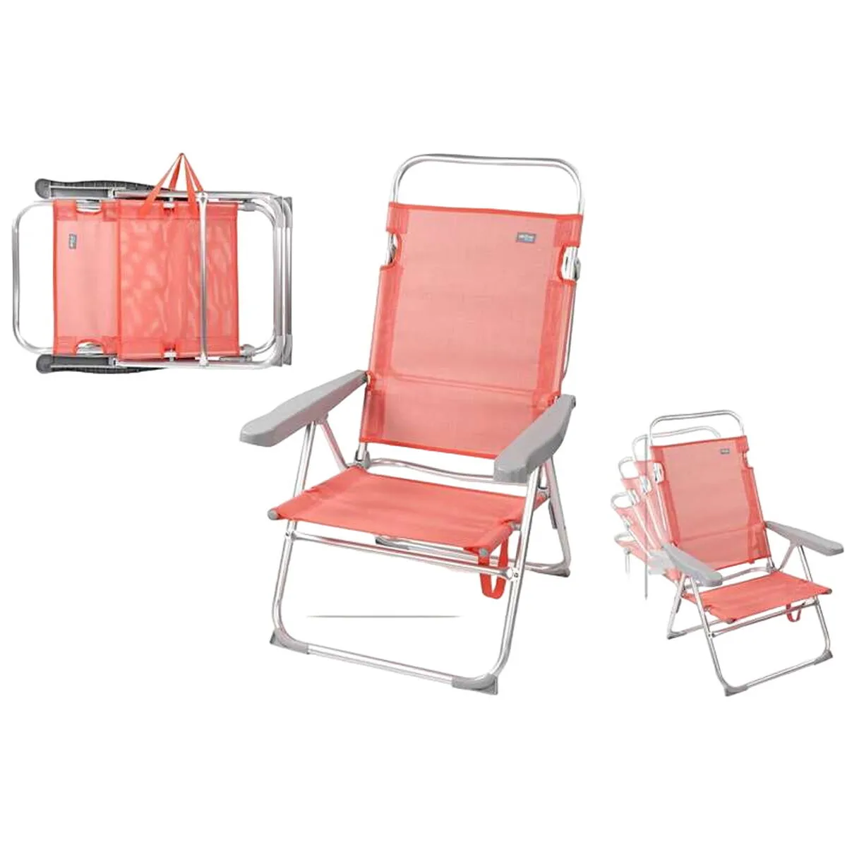 Beach Chair Colorbaby Pink 48 x 57 x 99 cm Multi-position