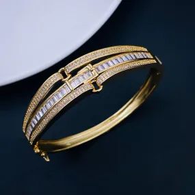 Belt Buckle Rainbow Multi Color 18K Gold Openable Kada Bangle for Women