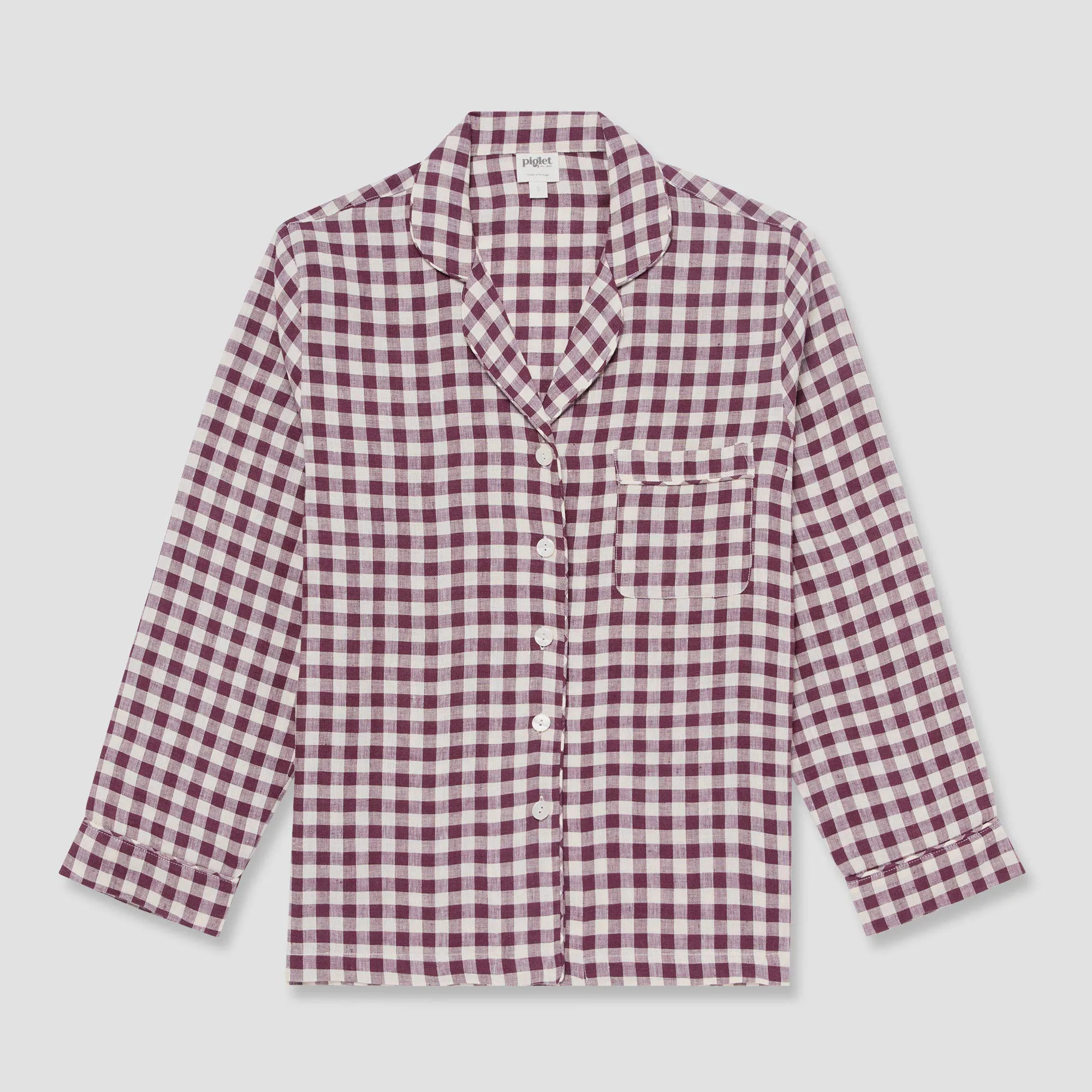 Berry Gingham Pyjama Shirt