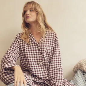 Berry Gingham Pyjama Shirt