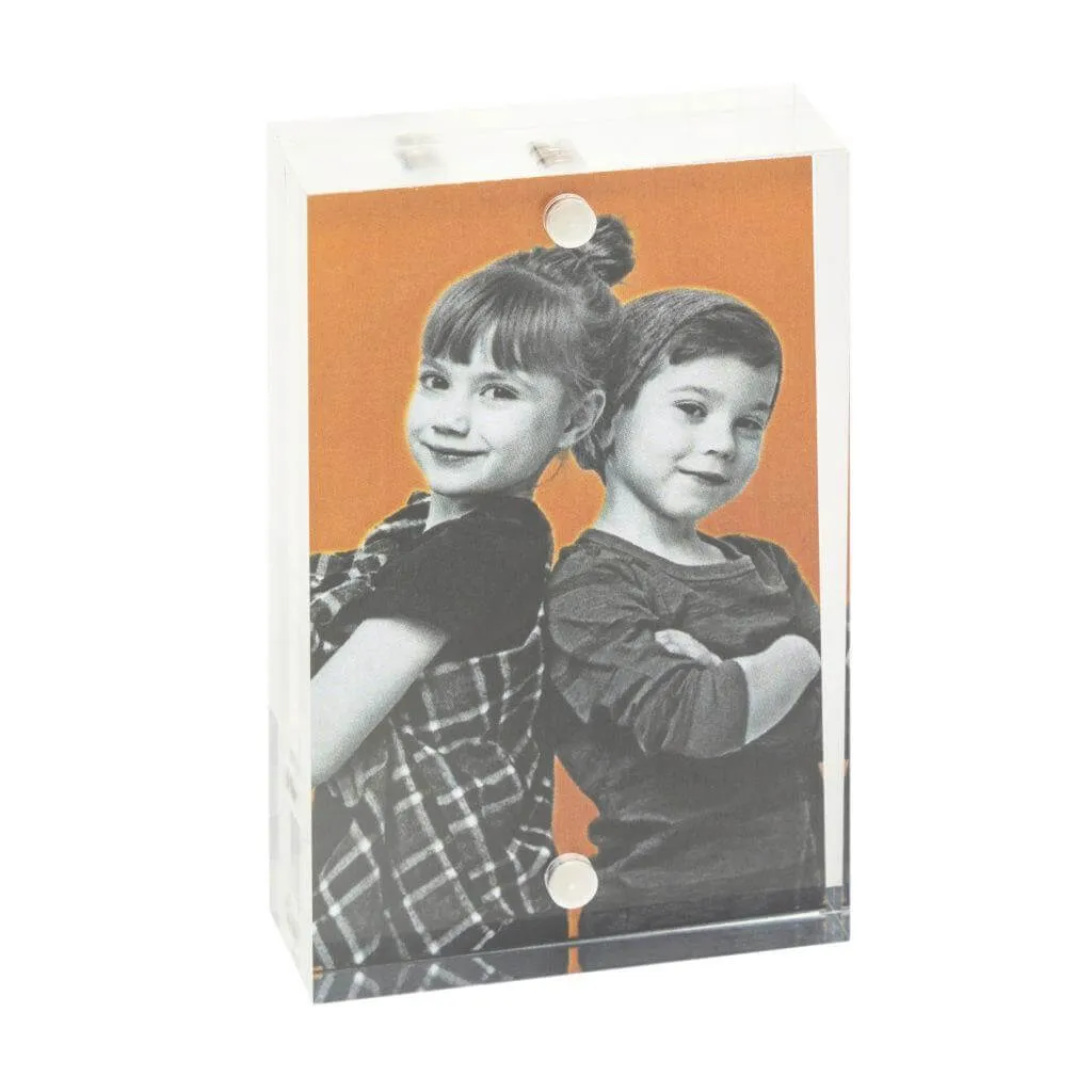 Blank Acrylic Magnetic Photo Frame Block Insert 70 x 45mm (2.7 x 1.7 inch) - Pack of 6