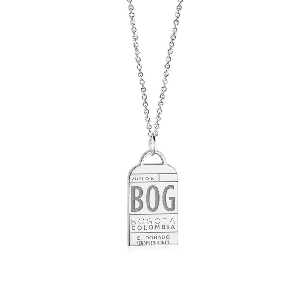 Bogota Colombia BOG Luggage Tag Charm Silver