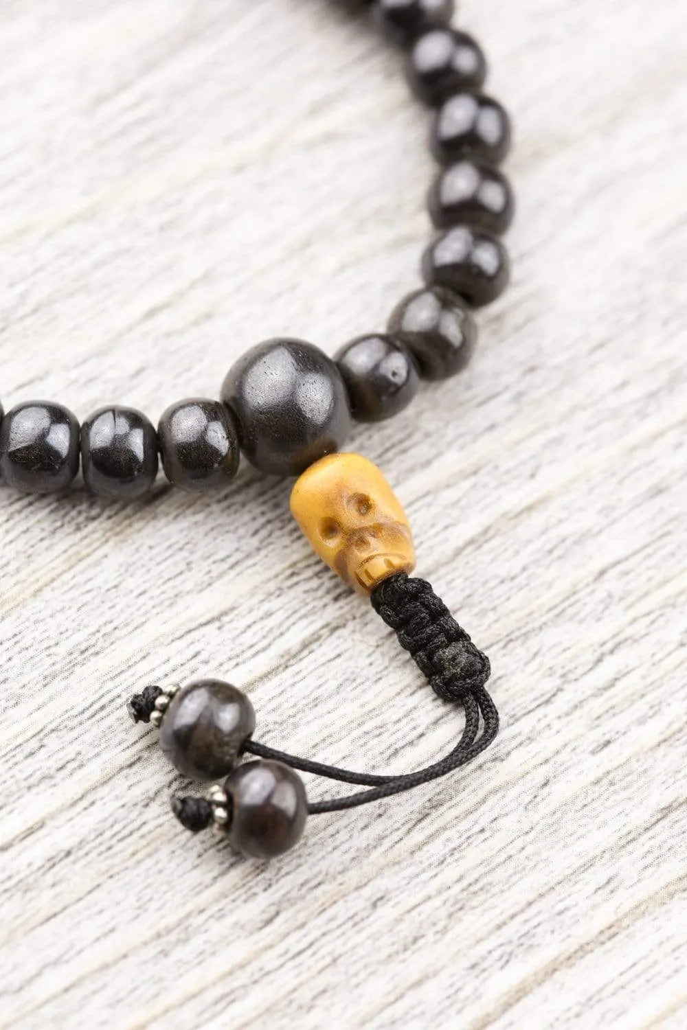 Bone and Skull Impermanence Wrist Mala