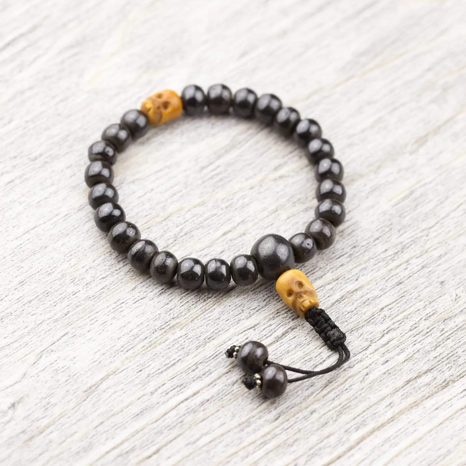 Bone and Skull Impermanence Wrist Mala