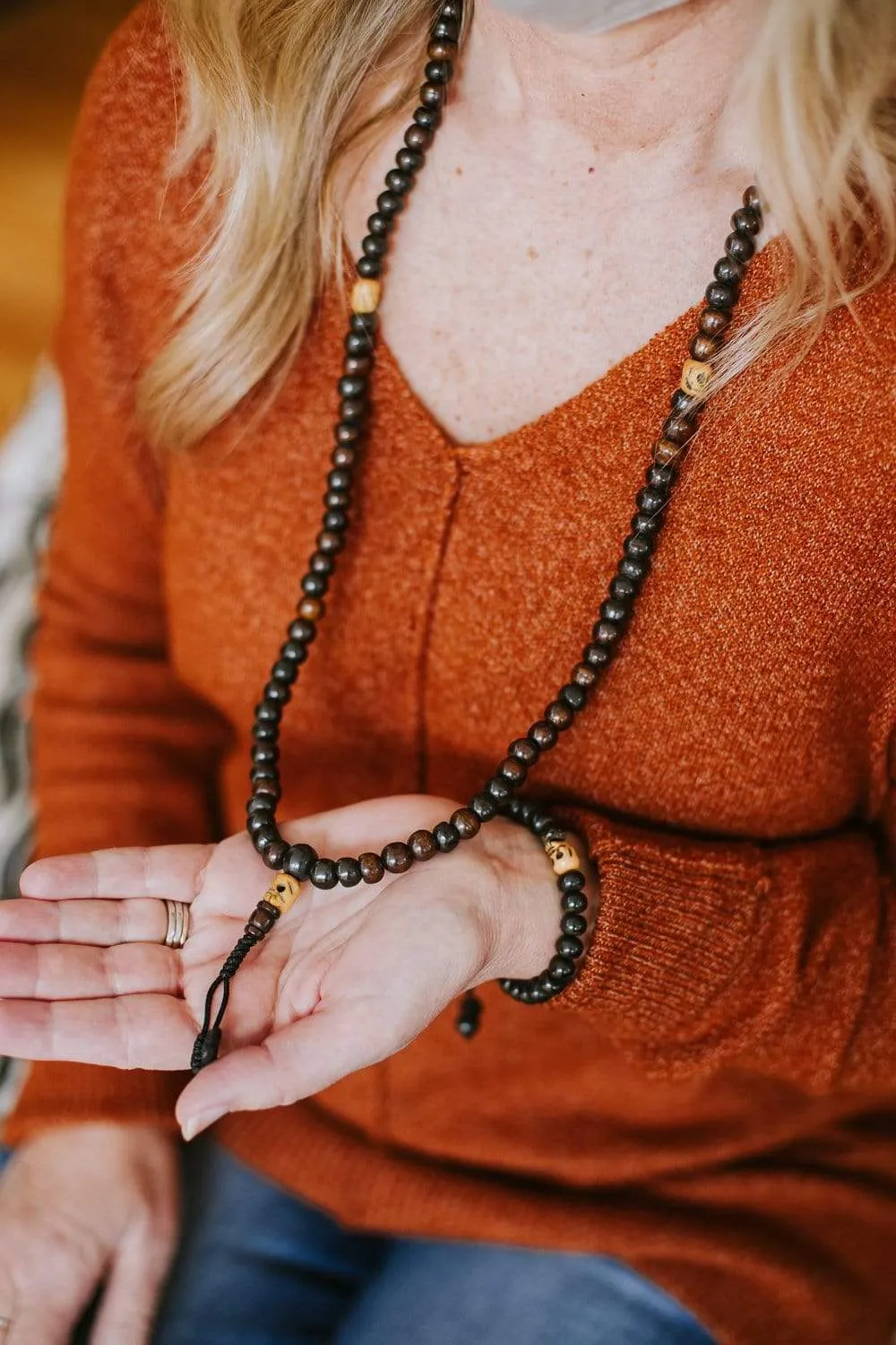 Bone and Skull Impermanence Wrist Mala