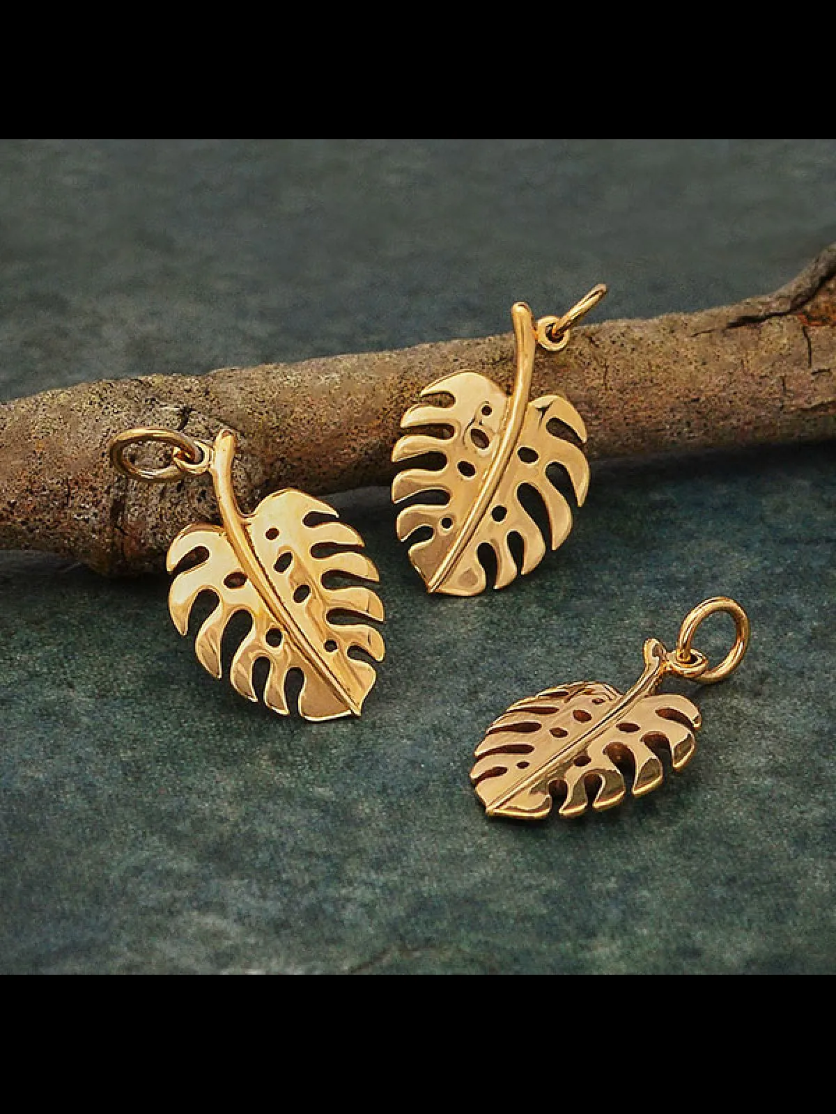 Bronze Monstera Leaf Necklace