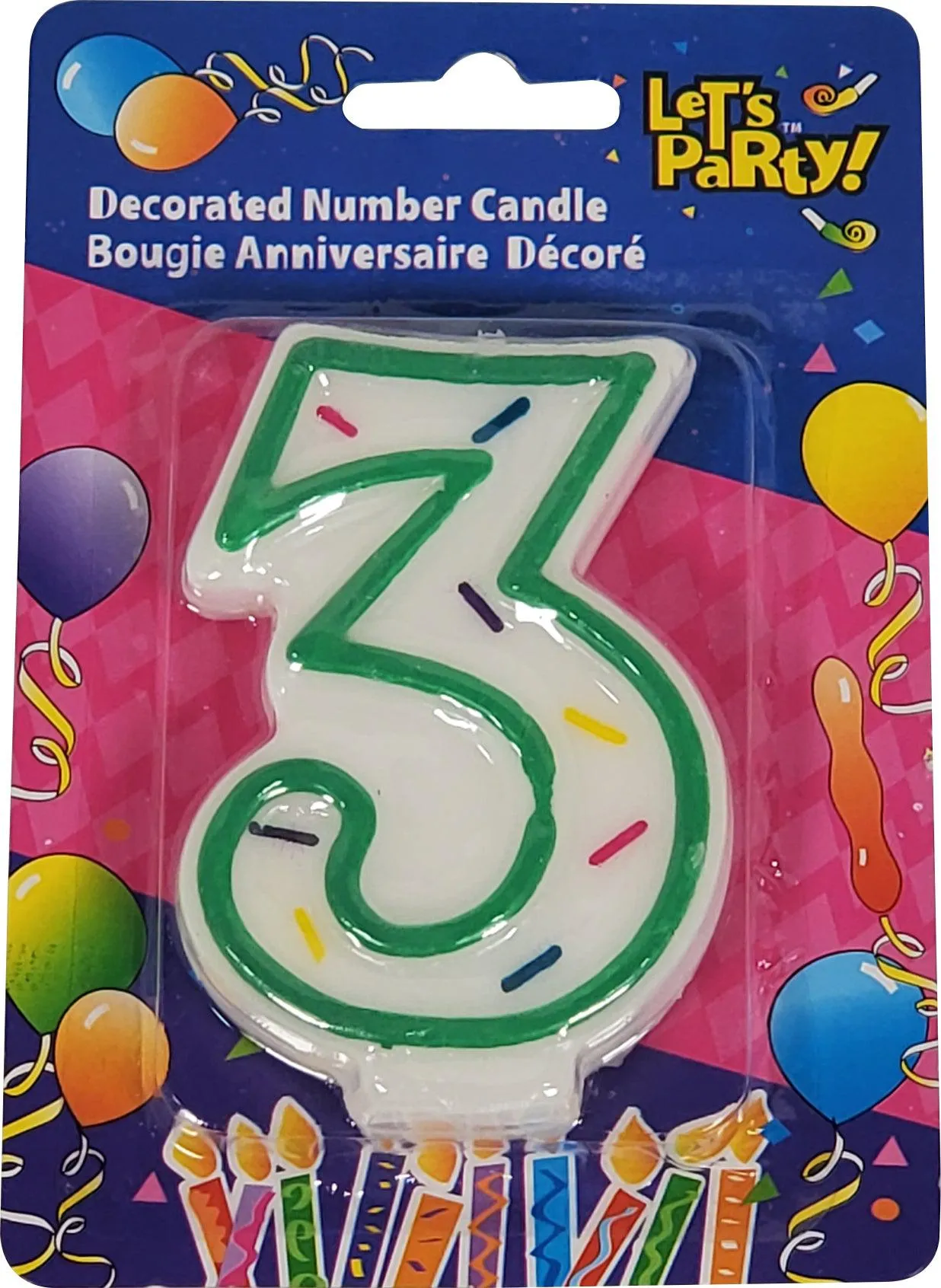 Cake Candle - 3" Number 3 - 45113