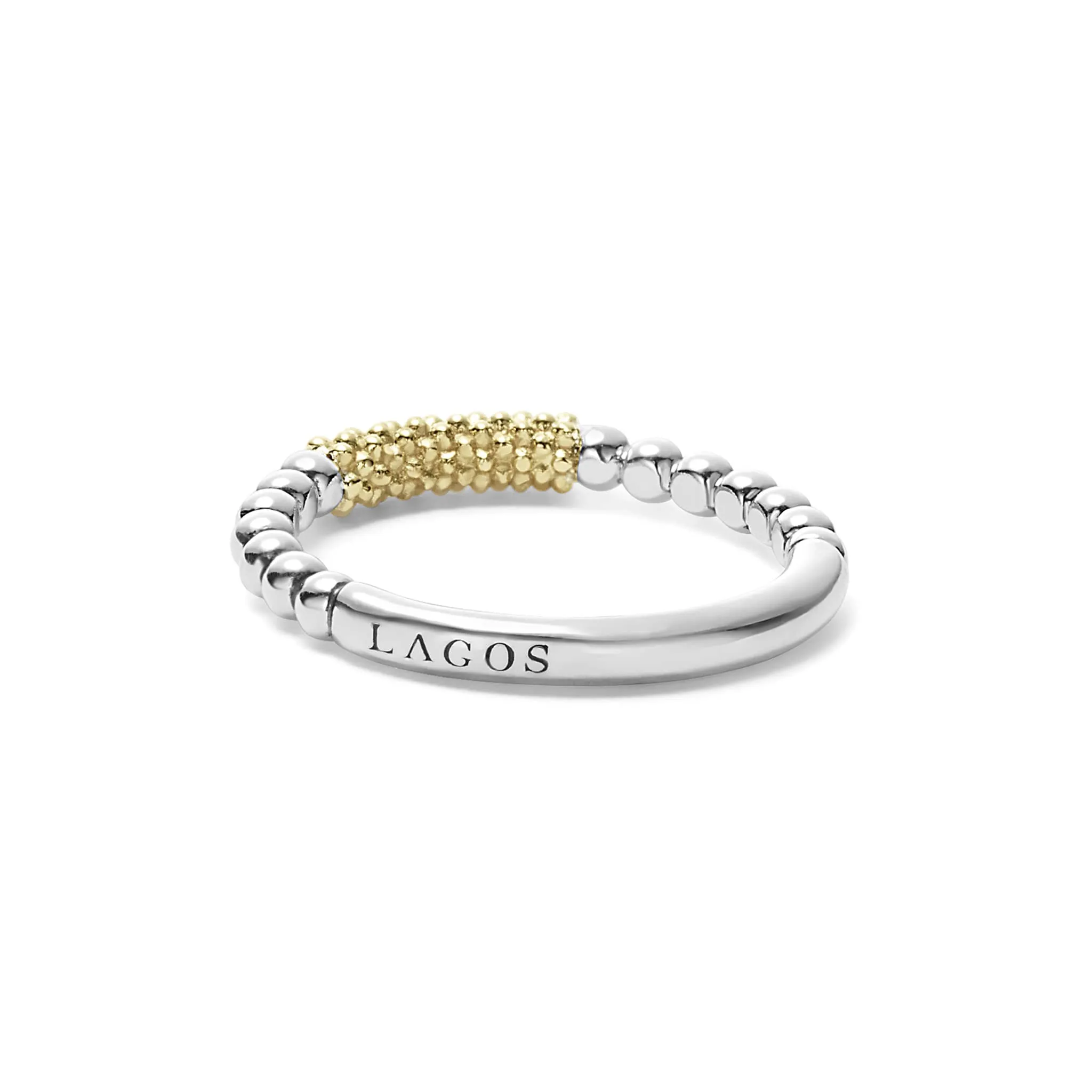 Caviar Icon Two-Tone Caviar Stacking Ring