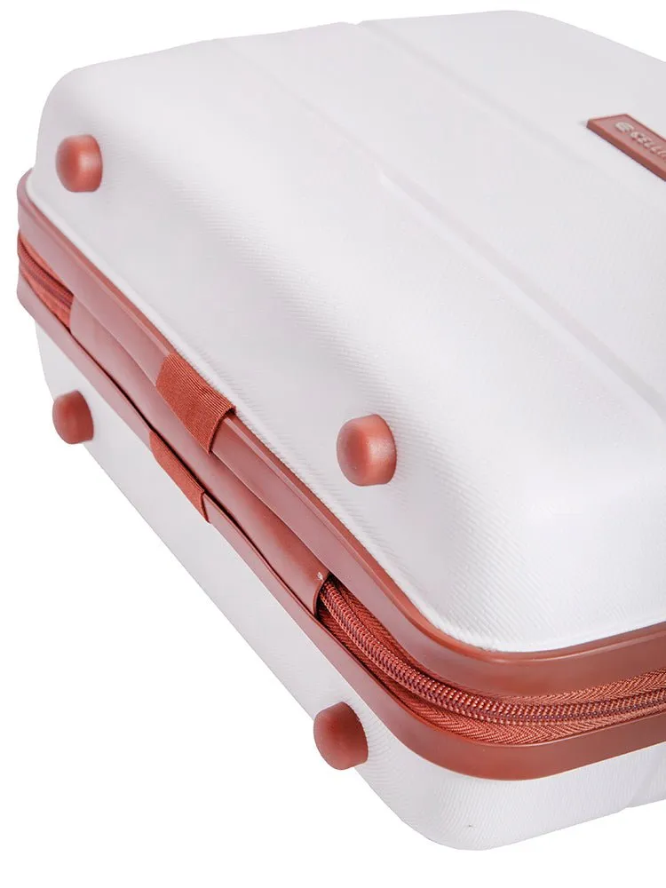 Cellini Spinn Beauty Case | White/Tan