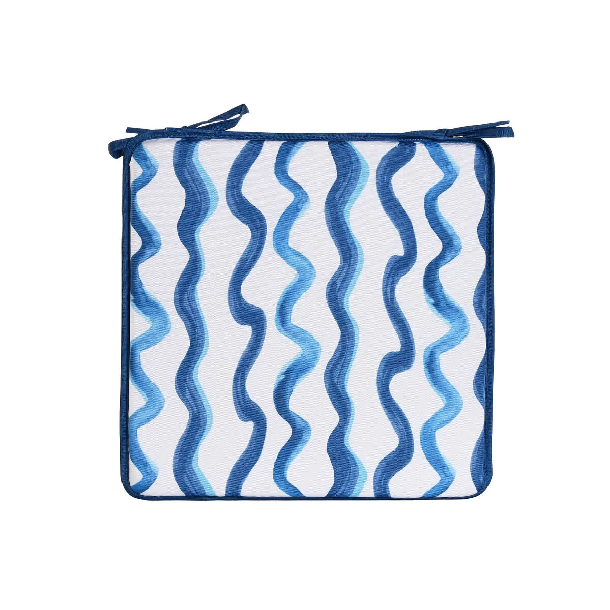 Chair cushion Home ESPRIT Blue White 38 x 38 x 2 cm