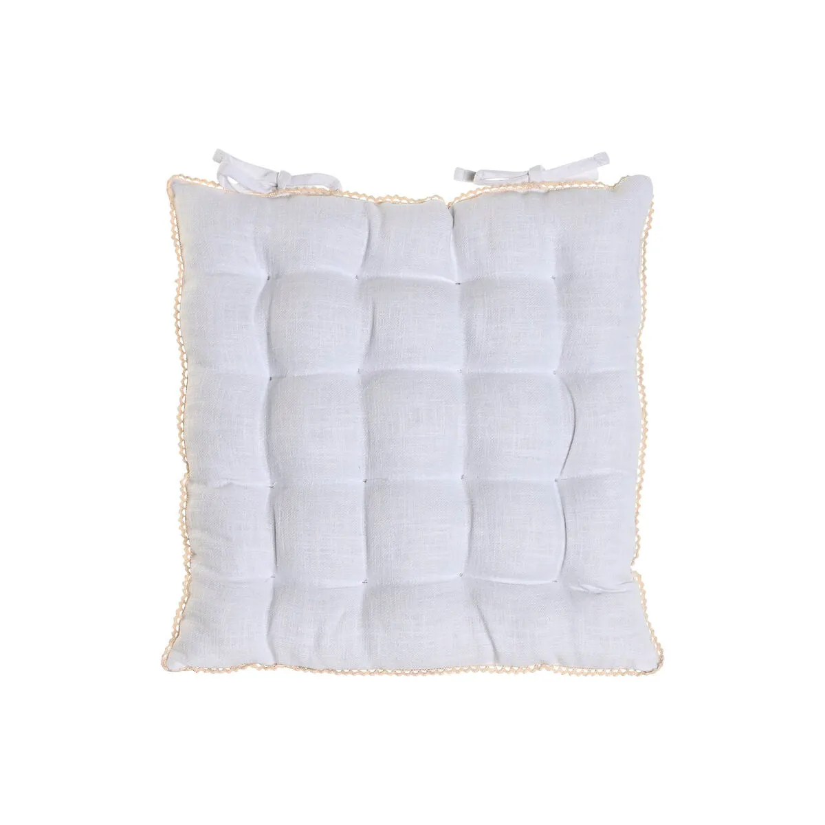 Chair cushion Home ESPRIT White 42 x 42 x 6 cm