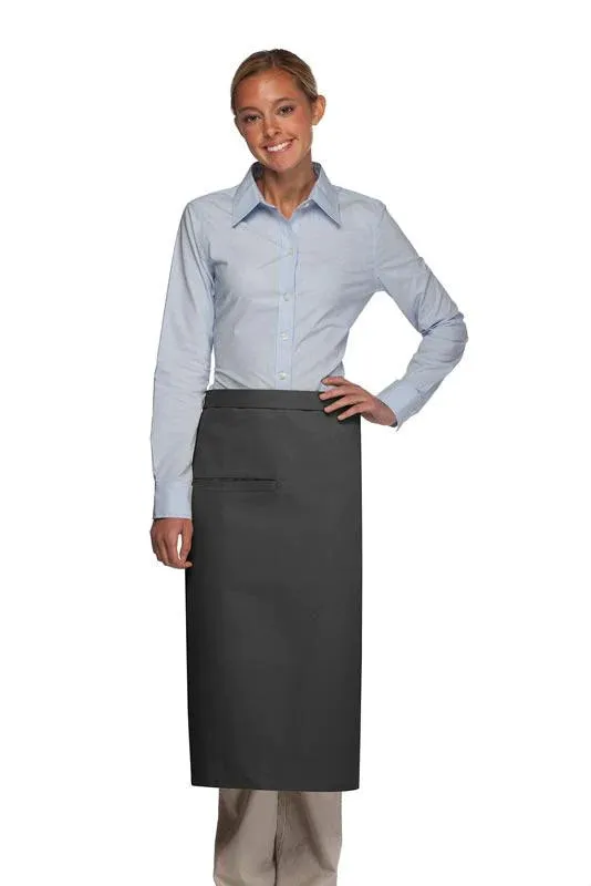 Charcoal Full Bistro Apron (1 Inset Pocket)