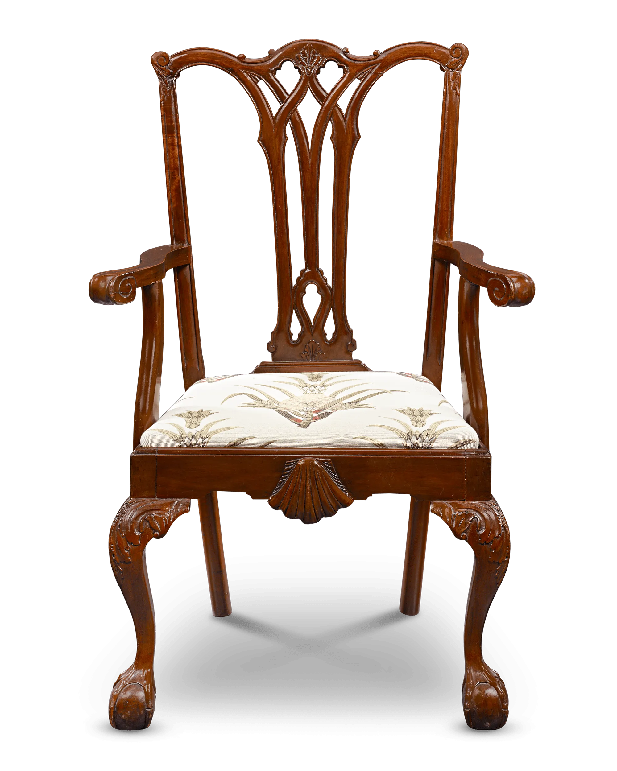 Chippendale Style Mahogany Armchair