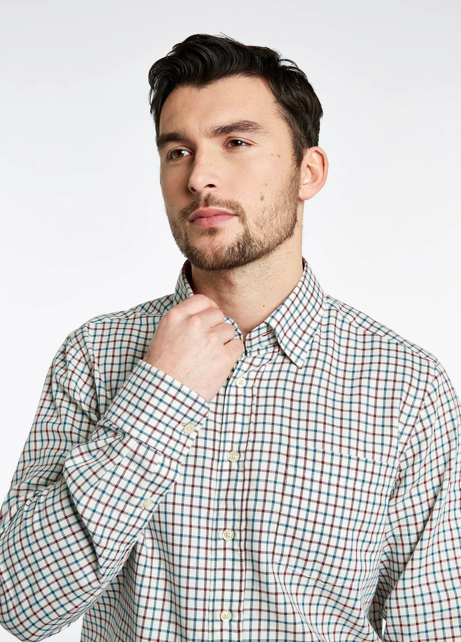 Connell Tattersall Check Shirt - Cardinal