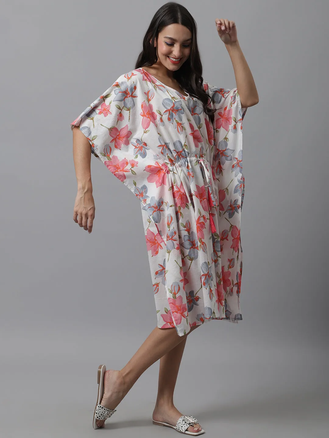 Cotton Floral Kaftan/Night Dress