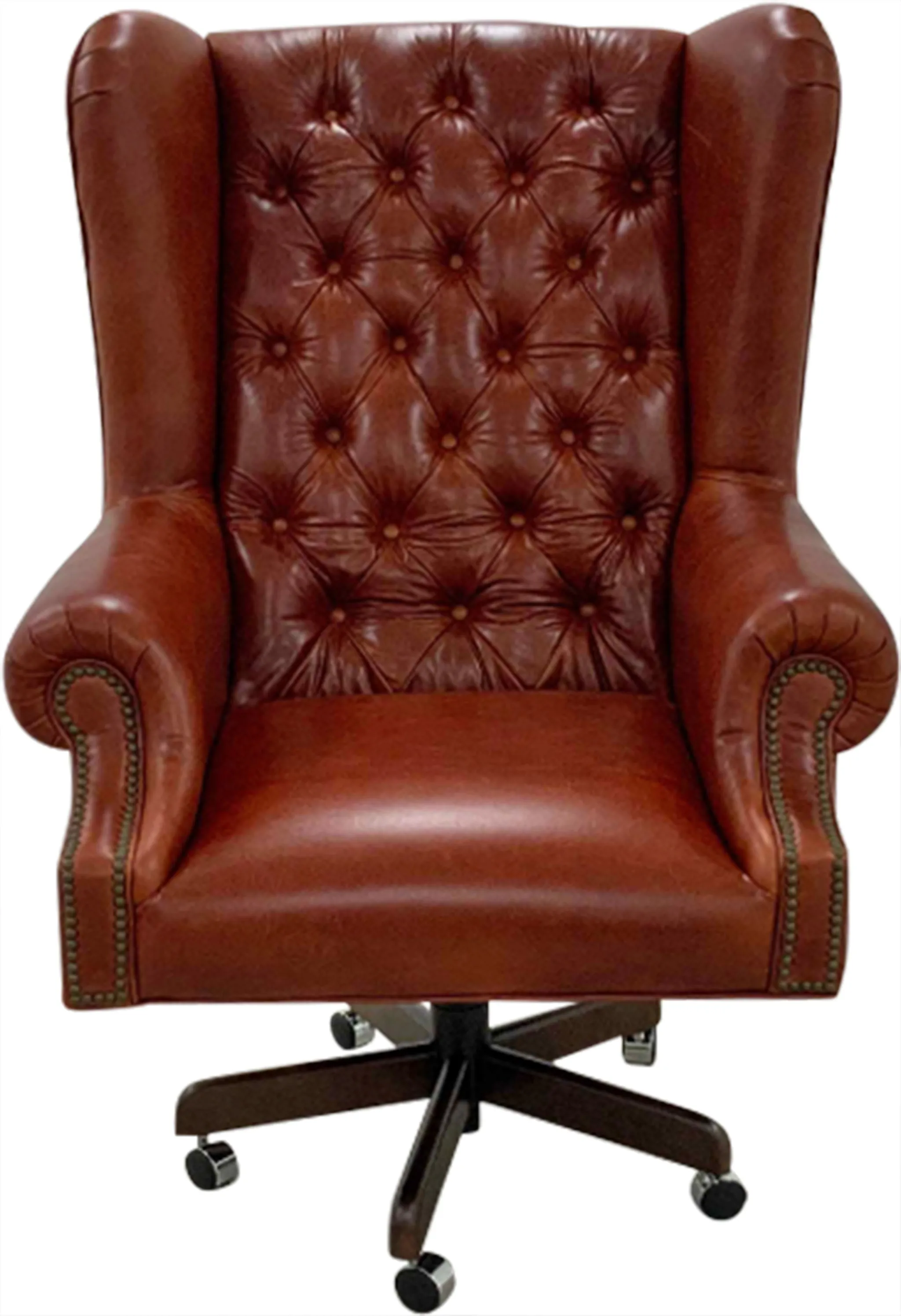 Crimson Red Leather Executive Office Chair