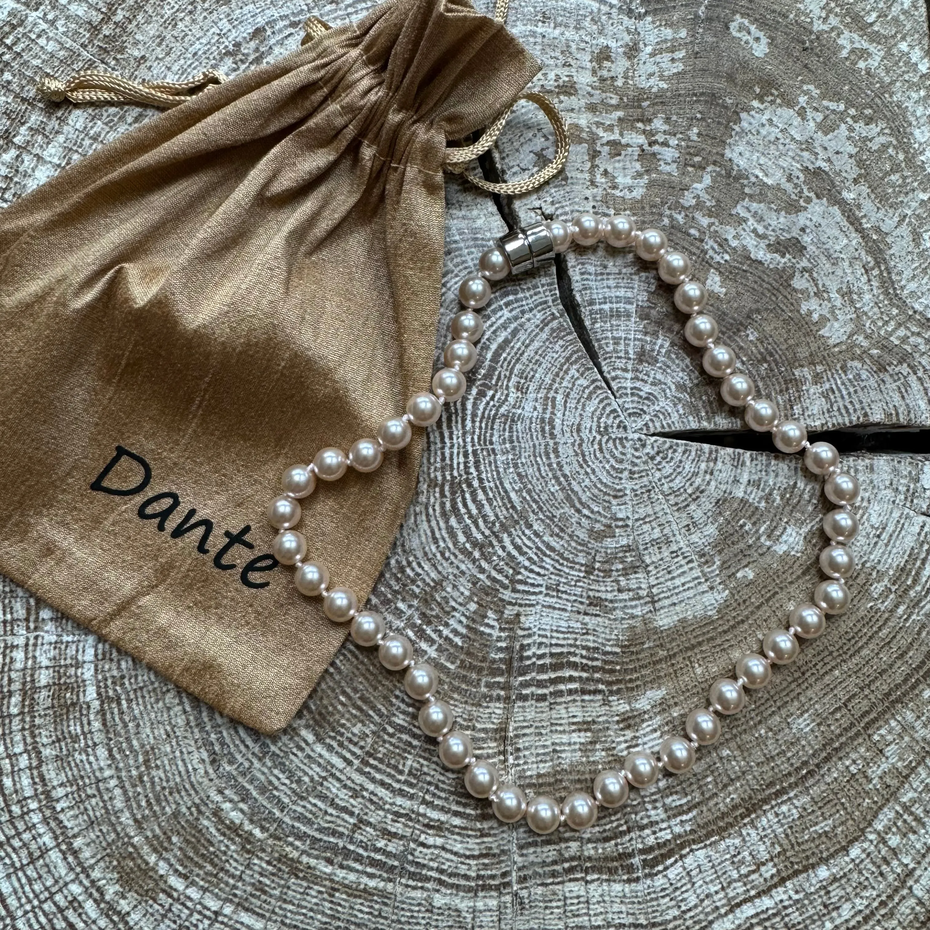 Dante Champagne Short Magnetic Pearl Necklace NL23519