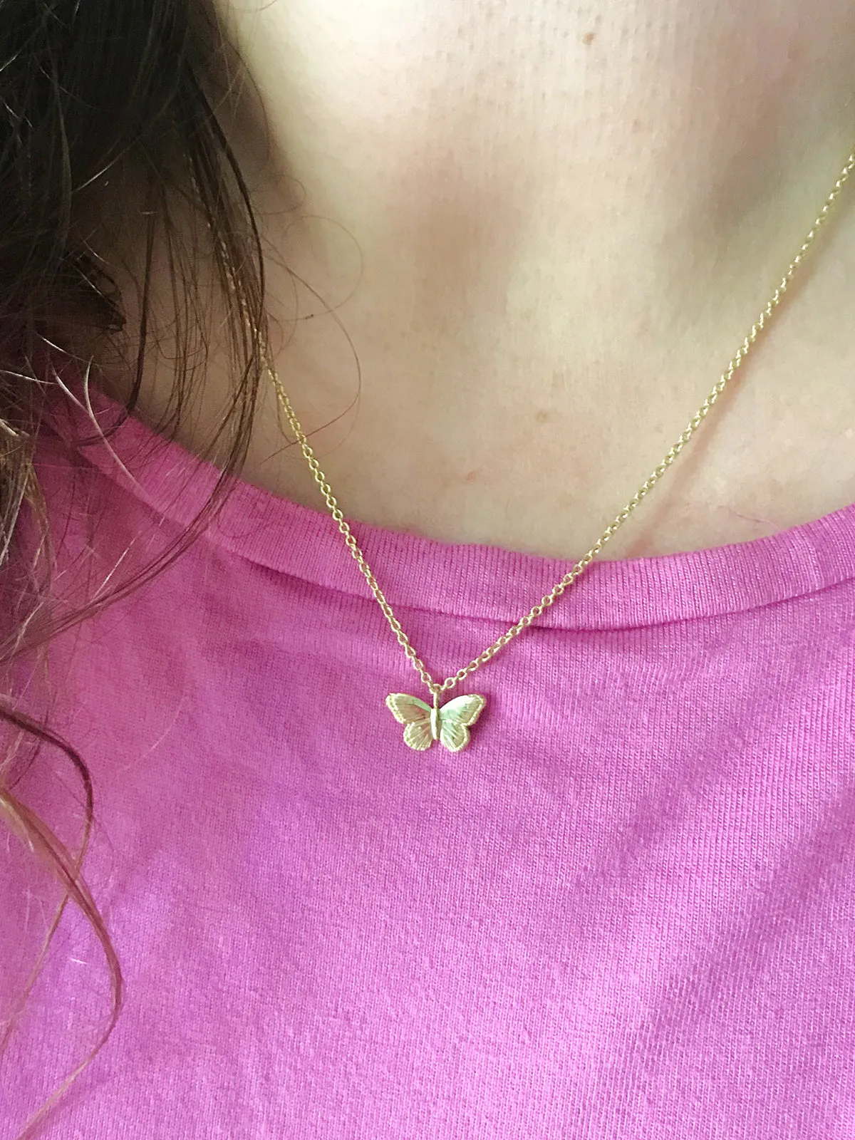 Detailed Butterfly Charm Necklace