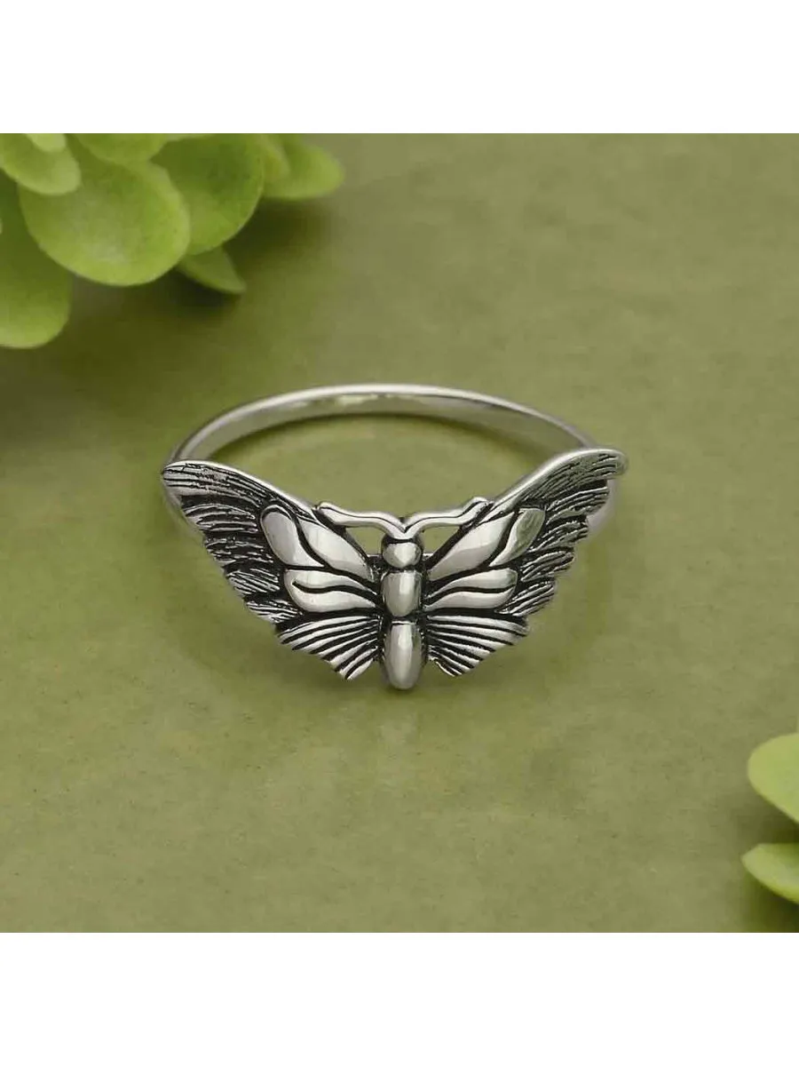 Detailed Moth Ring