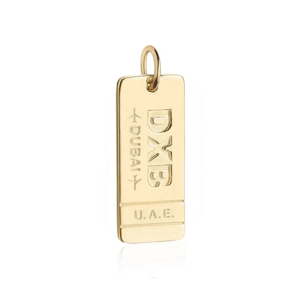 Dubai United Arab Emirates DXB Luggage Tag Charm Solid Gold (Original)