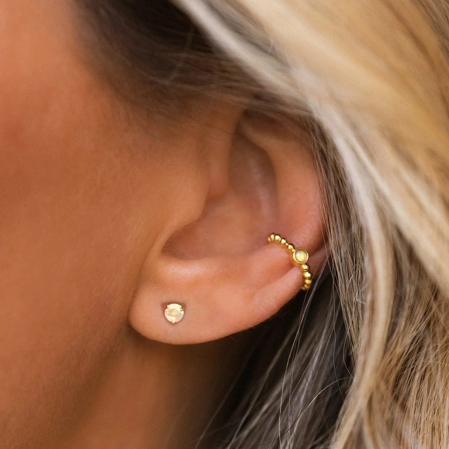 Element Stud | 14k Gold & Opal