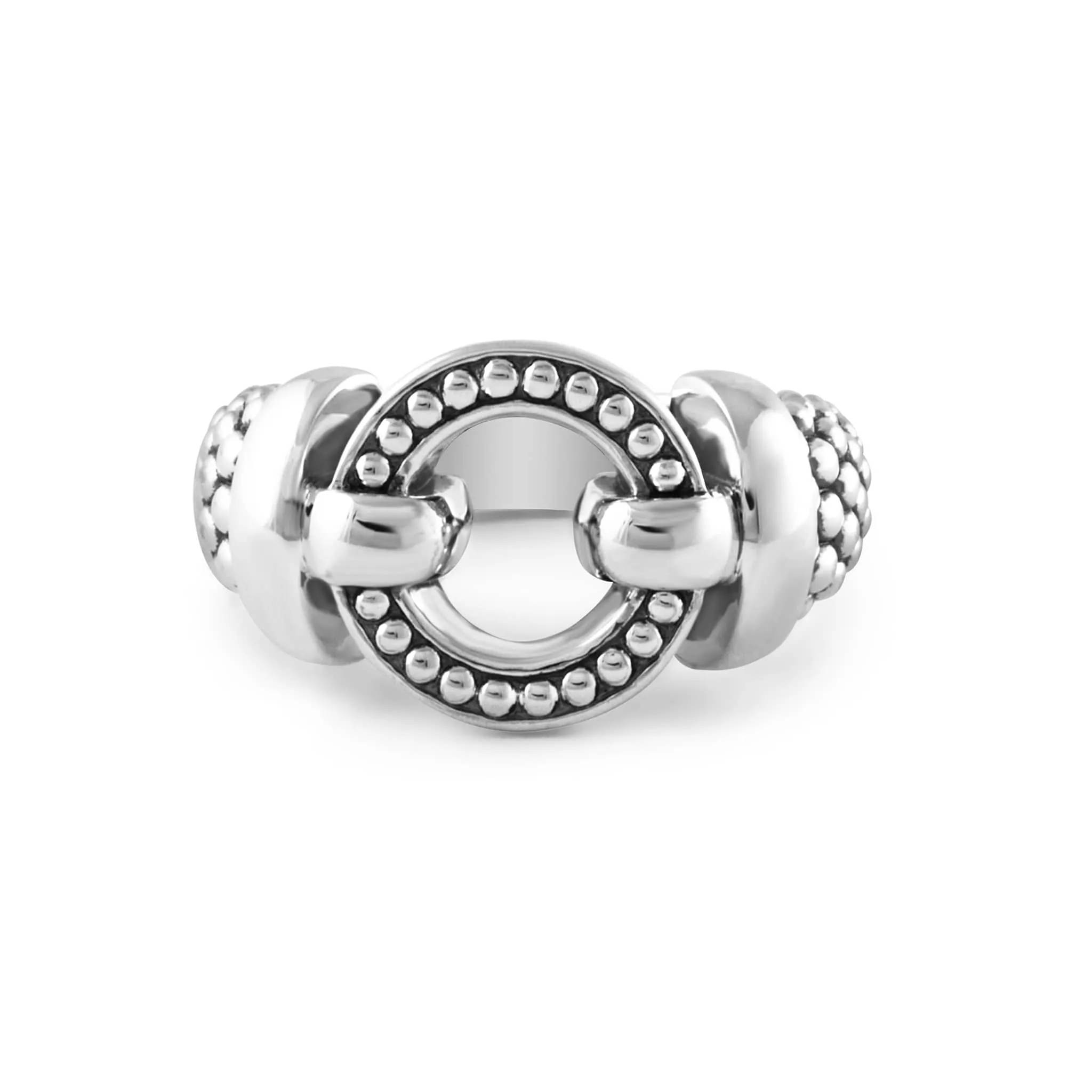 Enso Circle Caviar Ring