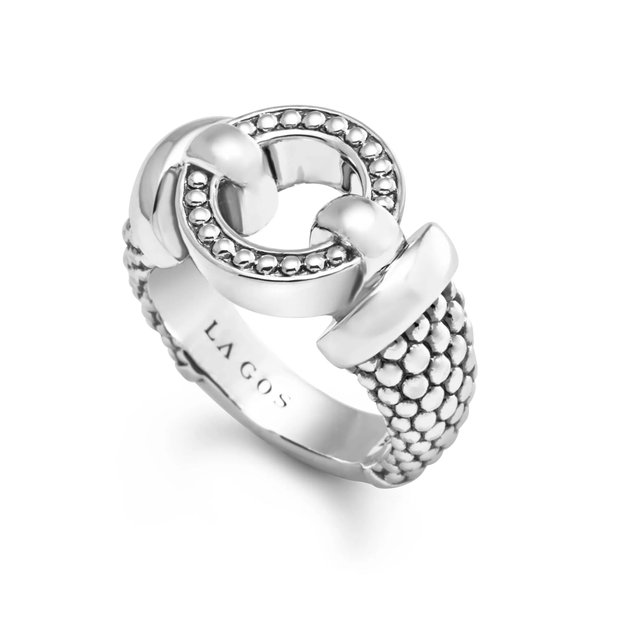 Enso Circle Caviar Ring