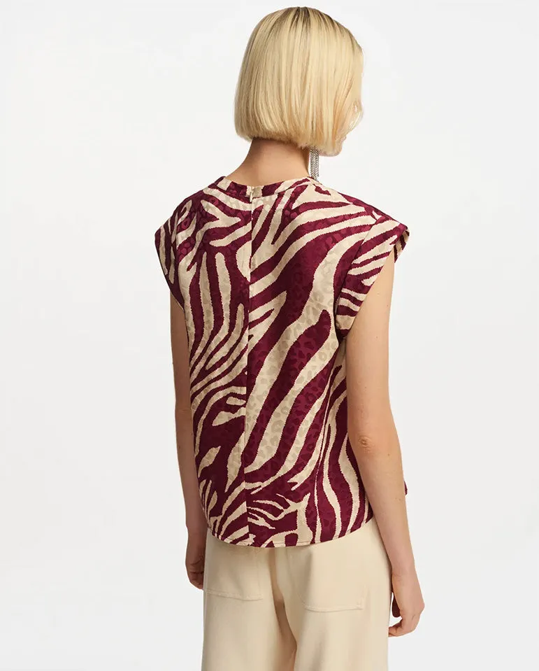 Feebee Graphic top Desert Wine Print