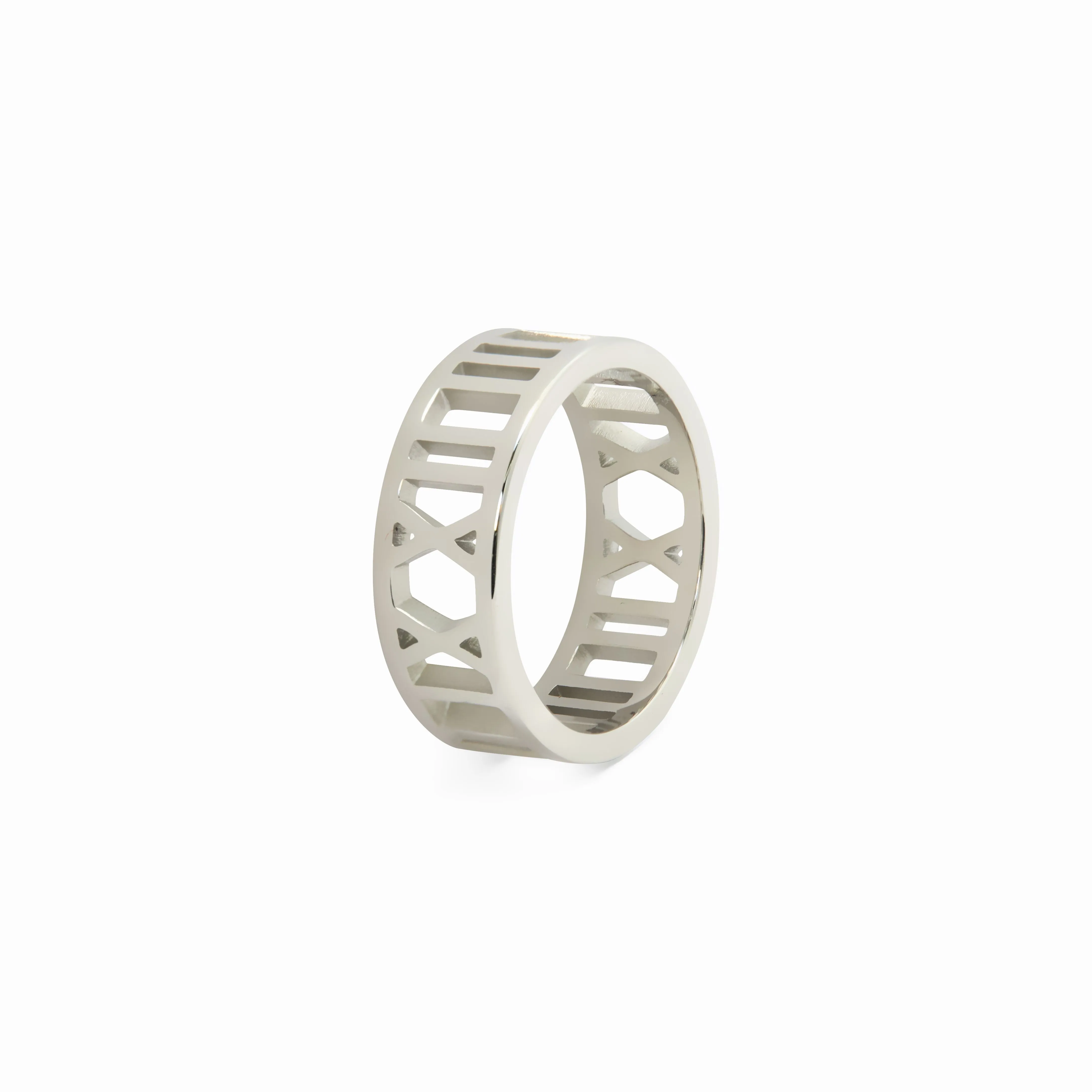 Hollow Numerals Ring - Silver