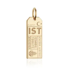 Istanbul Turkey IST Luggage Tag Charm Gold