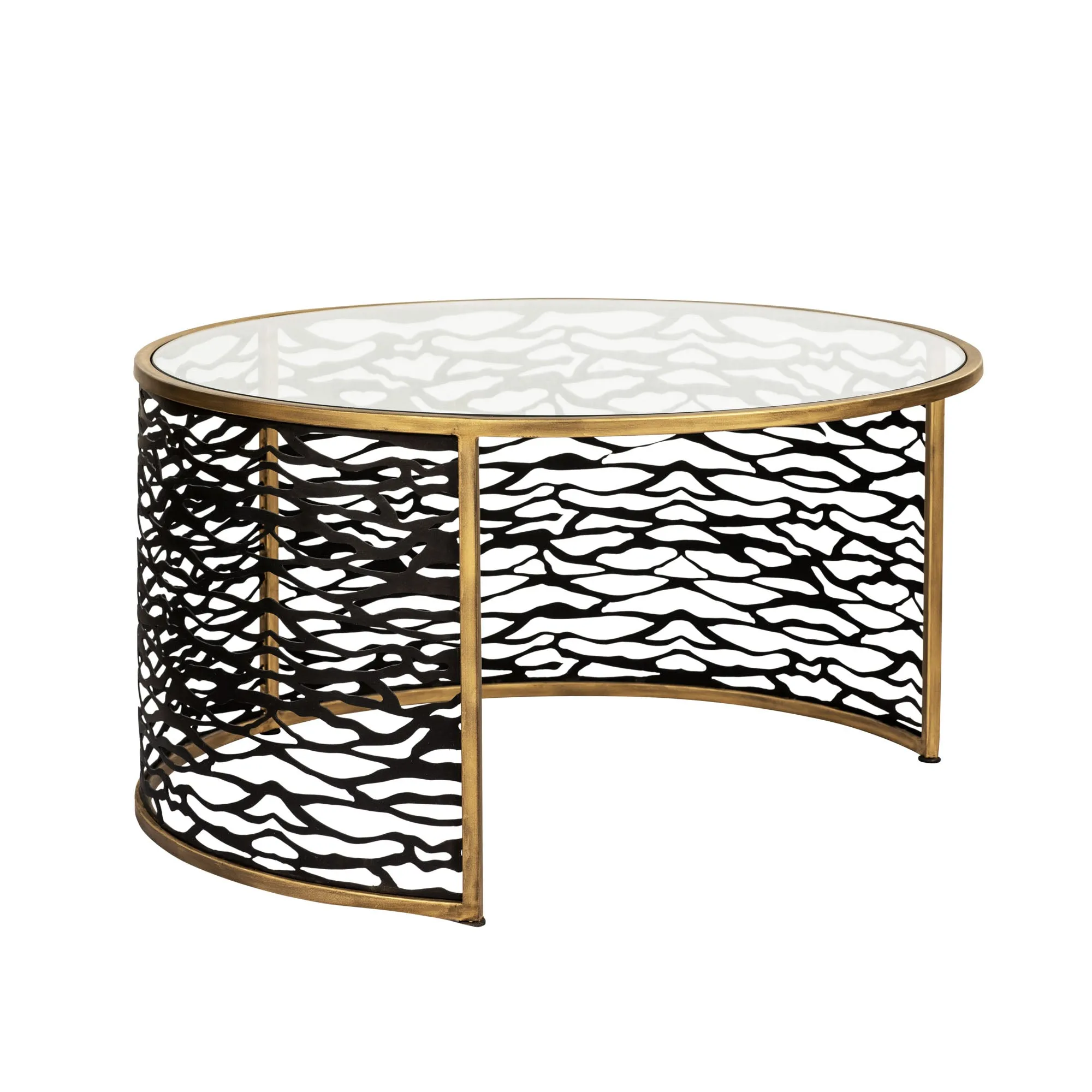 Kato 348TC32NHGCB Nesting Coffee Table and Ottoman - Havana Gold/Carbon