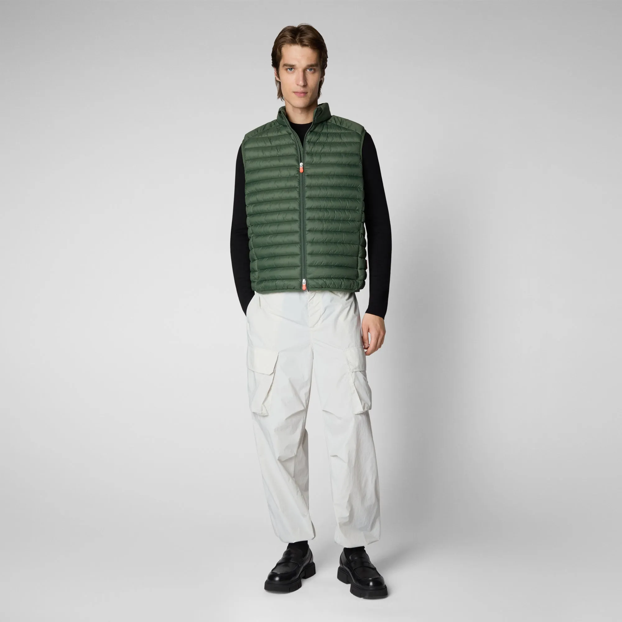 Man's vest Adam in thyme green