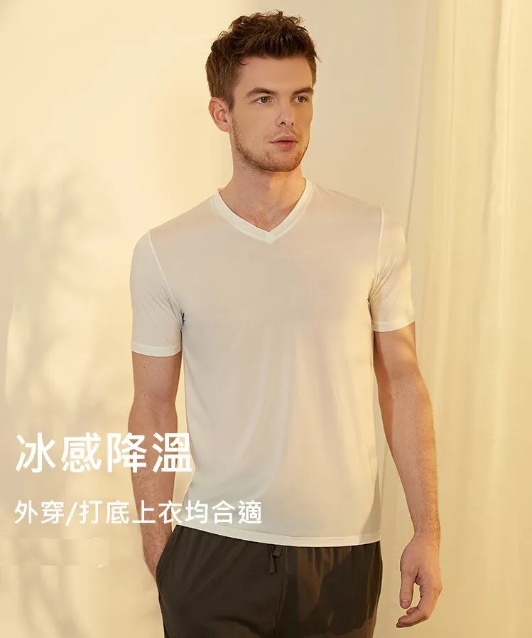 Men's Dry-Fast Polyamide V-Neck Tops T-Shirt (2pcs Pack)