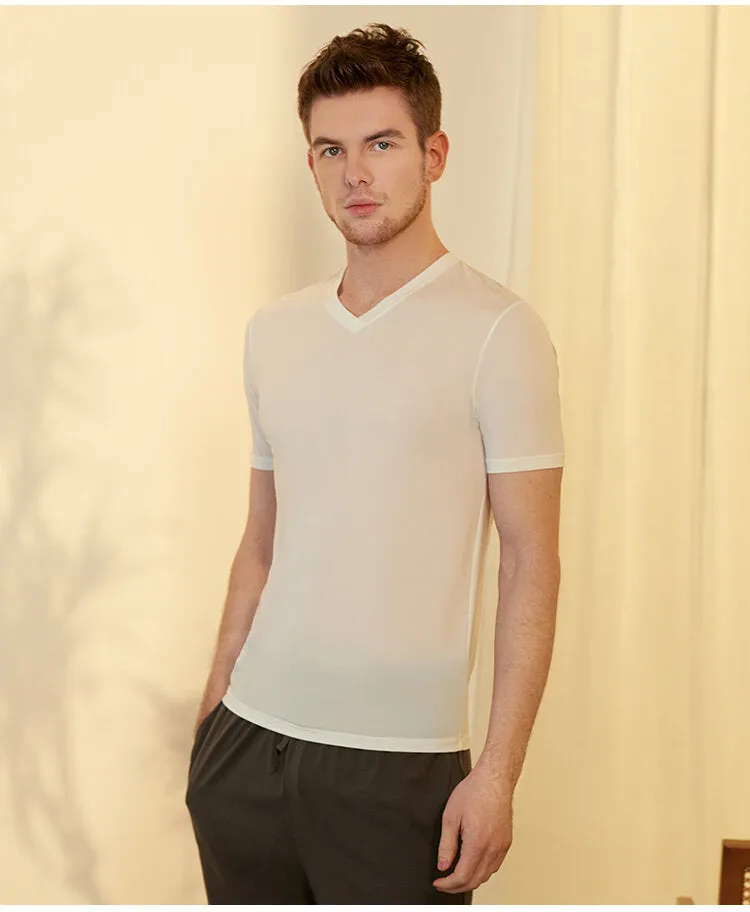 Men's Dry-Fast Polyamide V-Neck Tops T-Shirt (2pcs Pack)